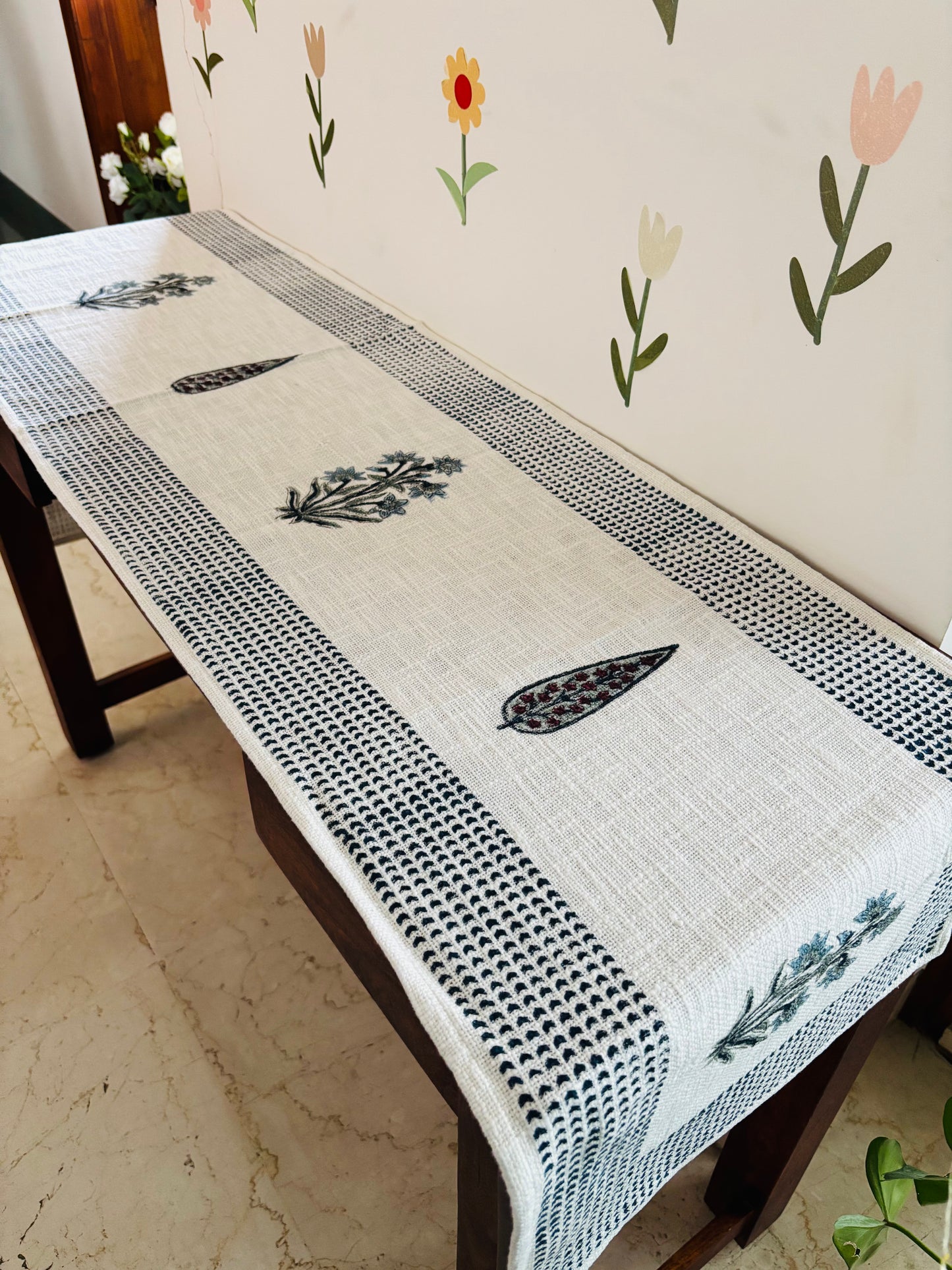 Grey Cypress Linen Table Runner