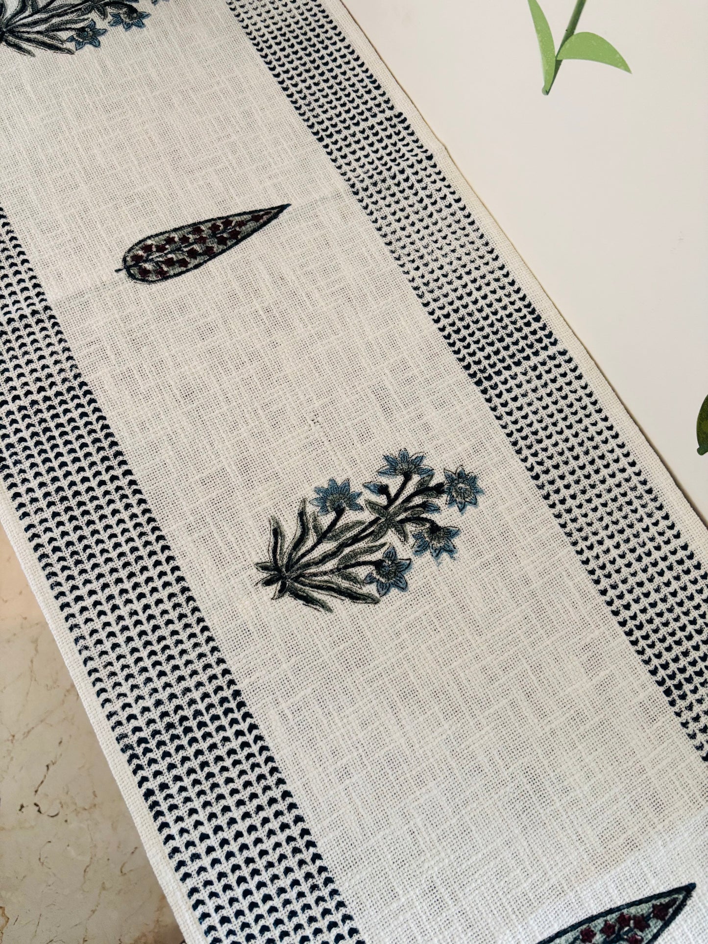 Grey Cypress Linen Table Runner