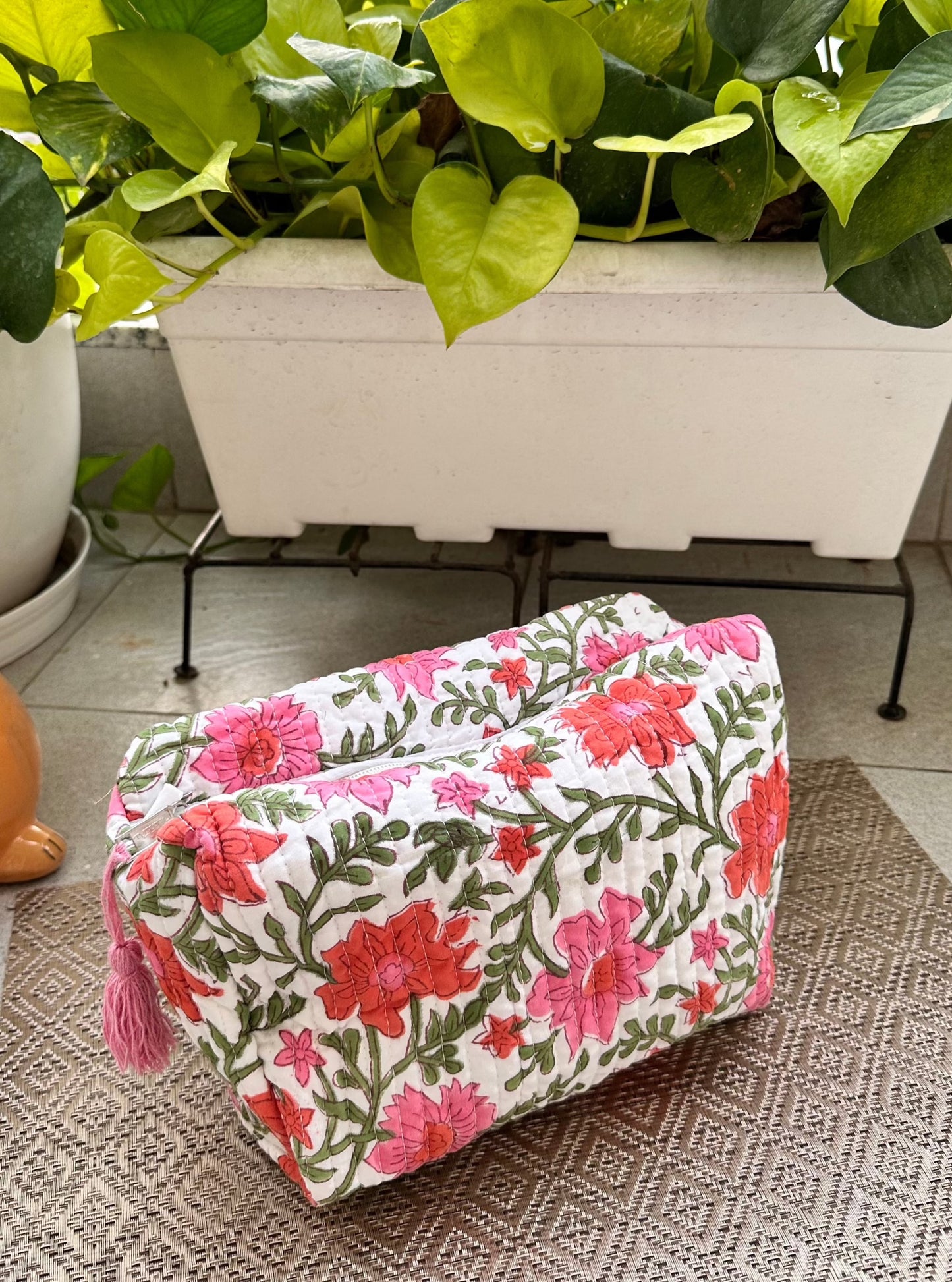 Multipurpose Pouch - Red & Pink Floral