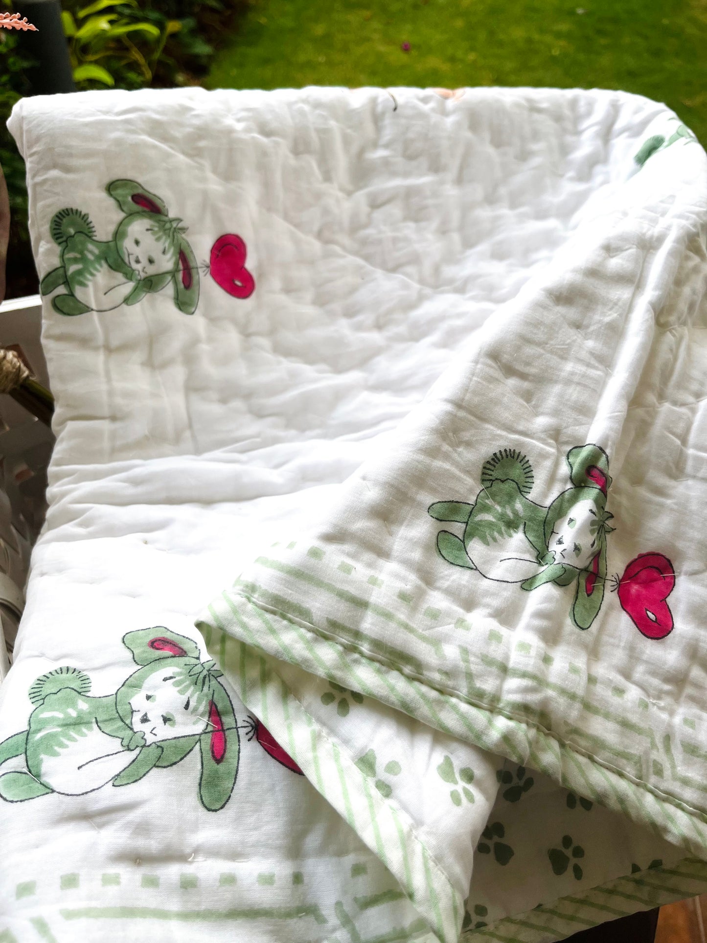 Bunny Bliss Muslin Baby Quilt