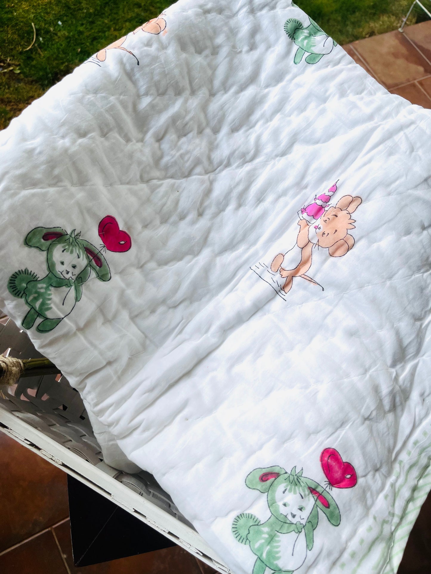 Bunny Bliss Muslin Baby Quilt