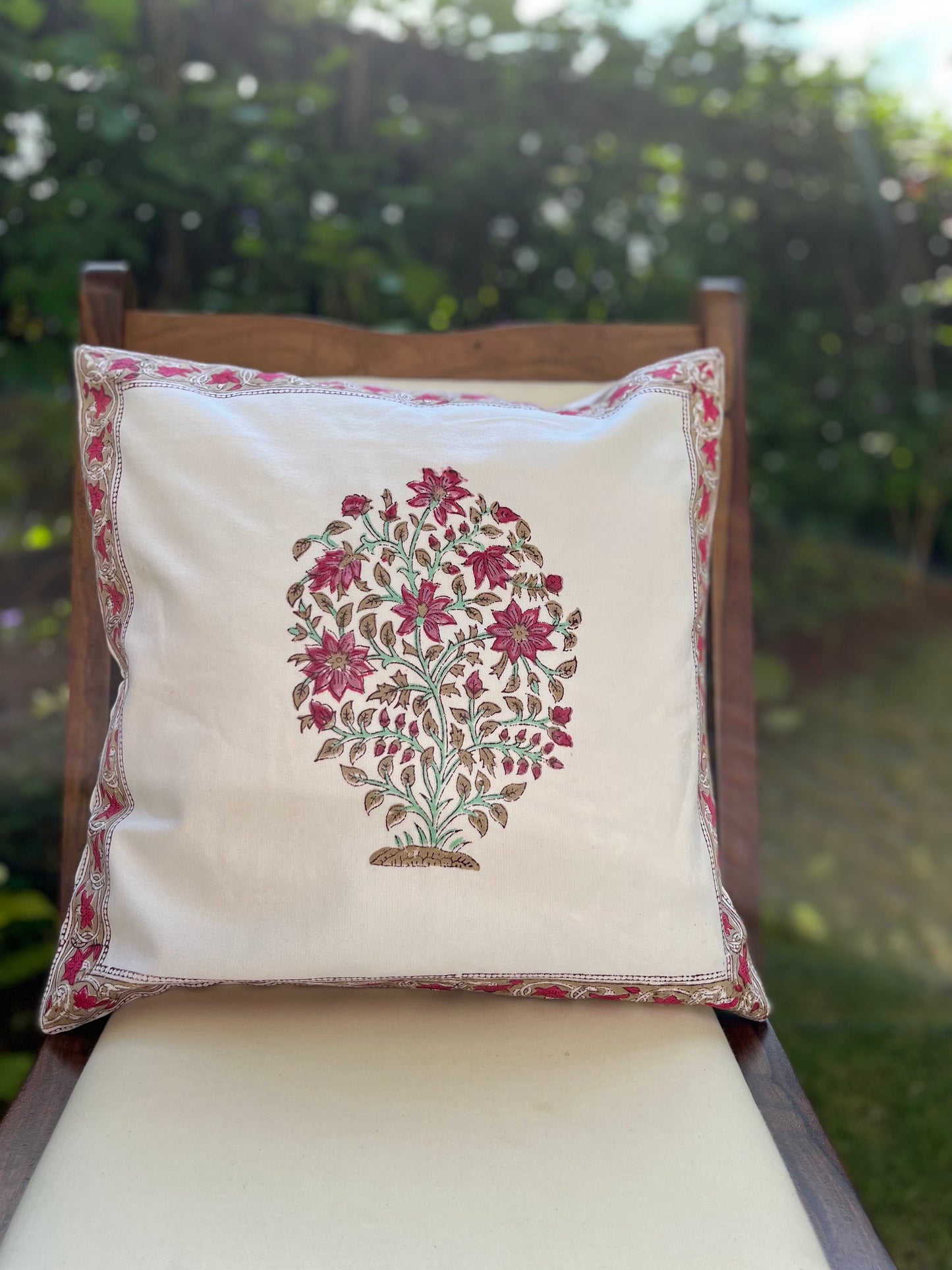 Pink floral Cushion Cover