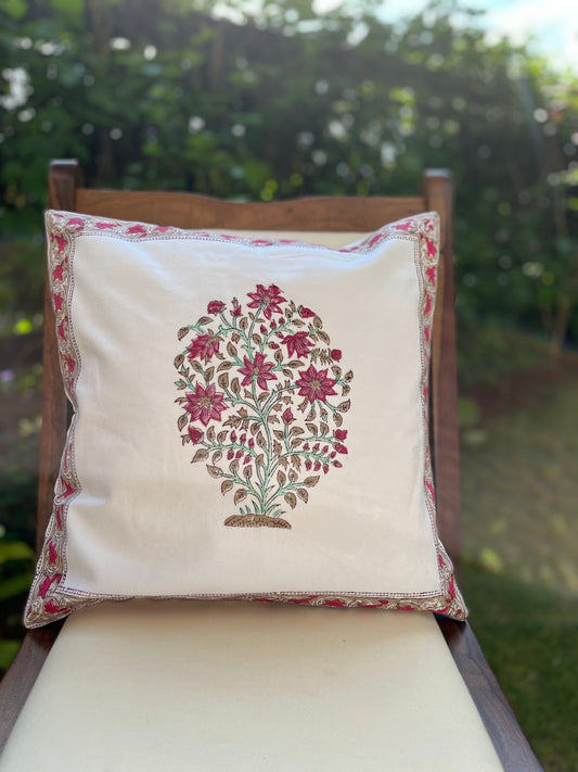 Pink floral Cushion Cover