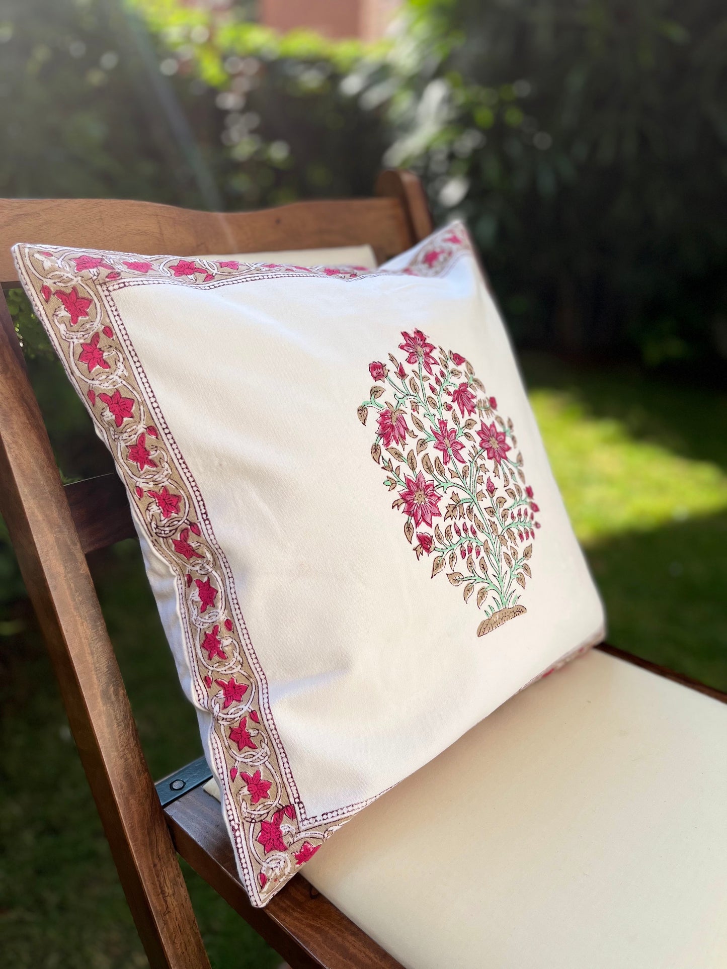 Pink floral Cushion Cover