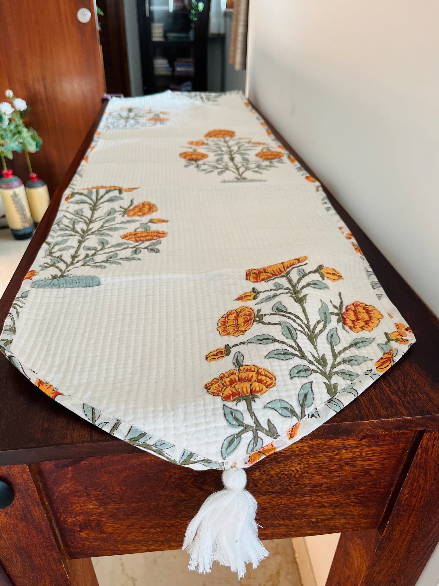 Yellow Daisy Quilted & Reversible Table Runner