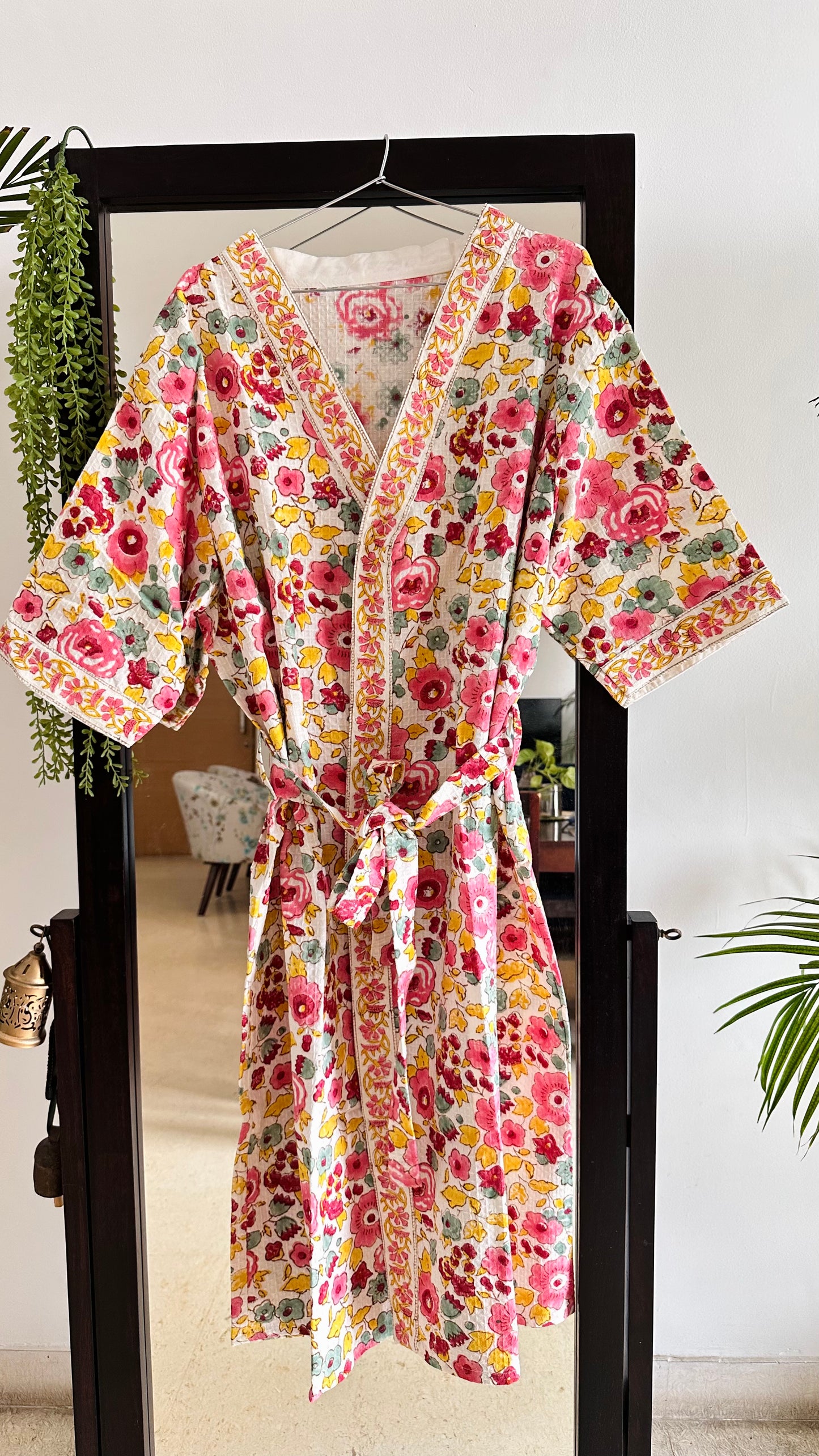 Floral frenzy Waffle Cotton Bathrobe