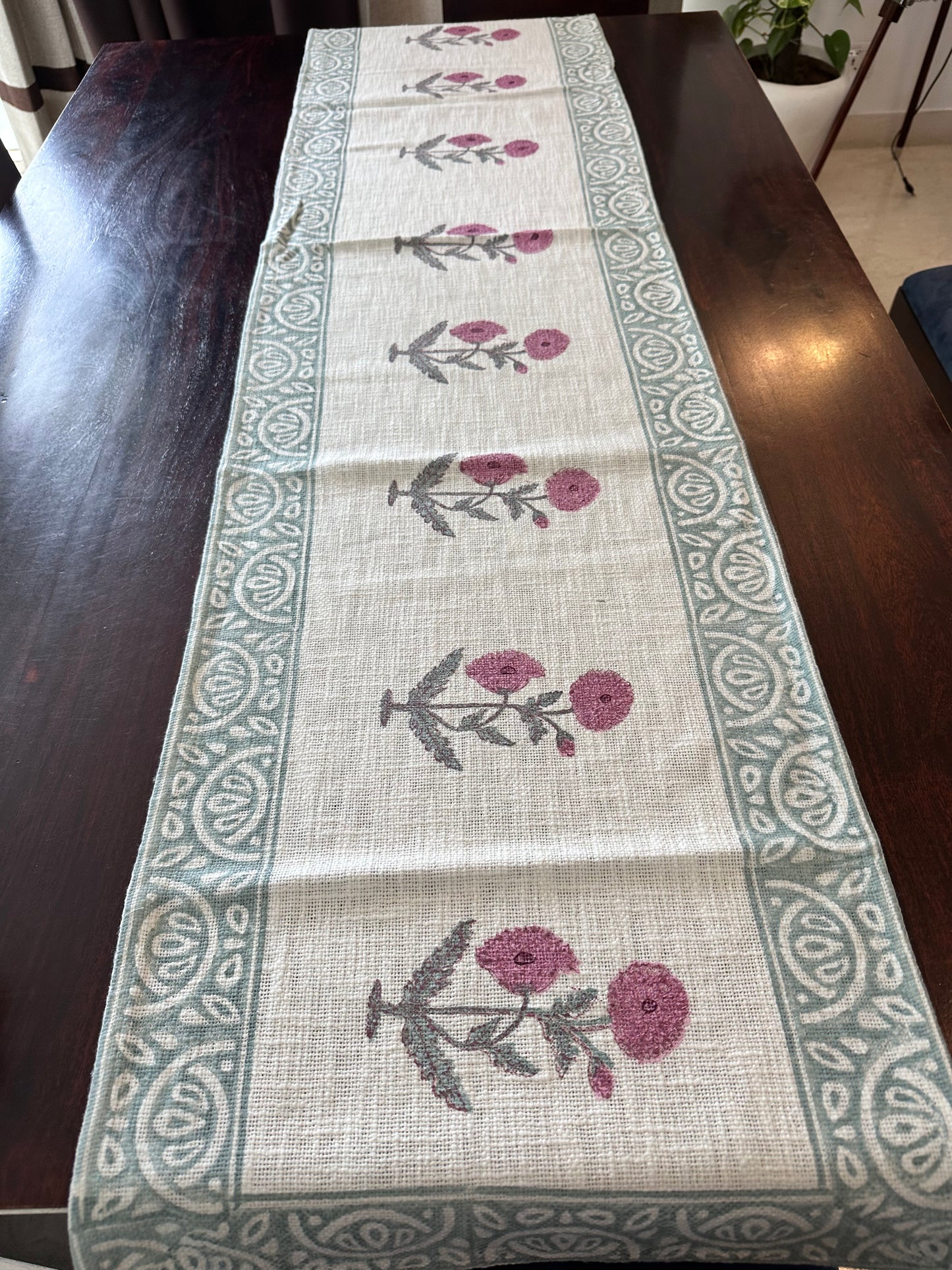 Blush Pink Linen Table Runner