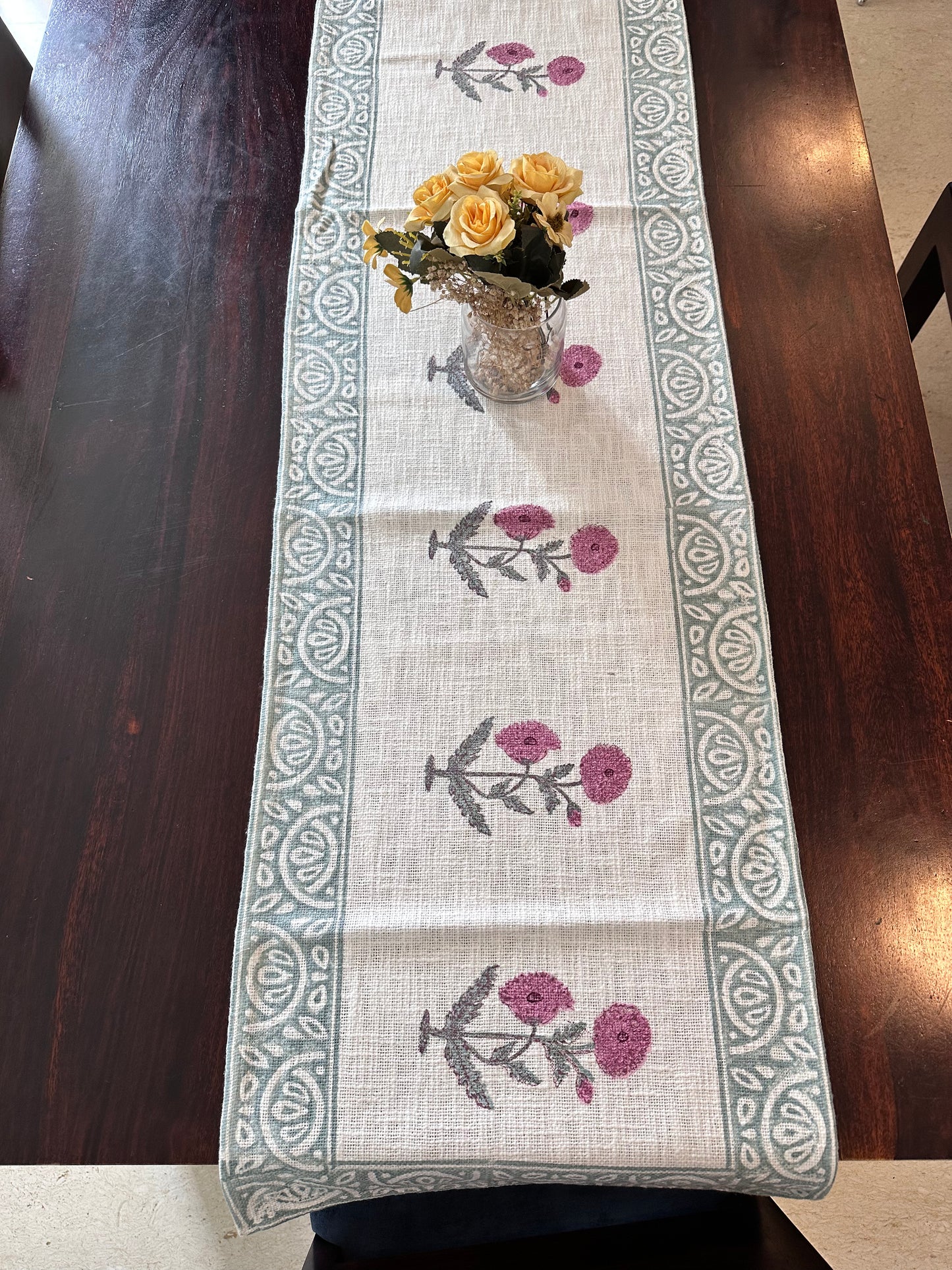 Blush Pink Linen Table Runner