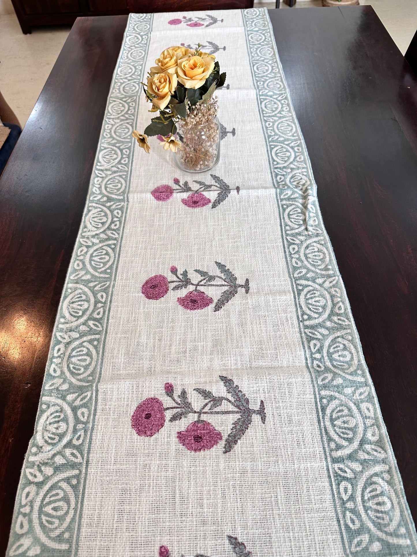 Blush Pink Linen Table Runner