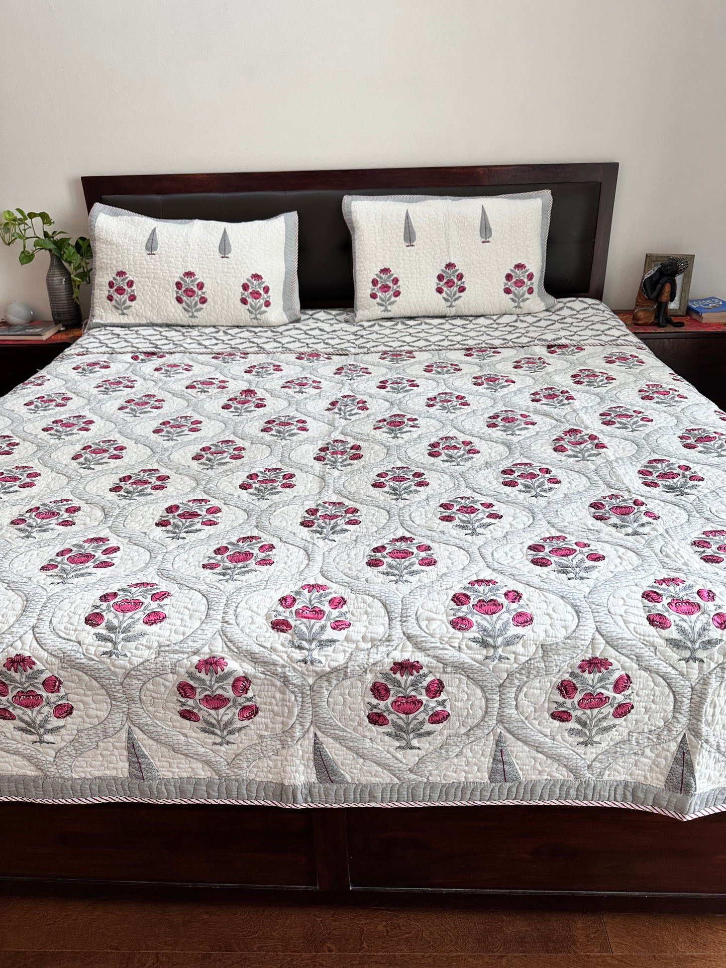 Juliana Red Quilted Reversible Bedcover