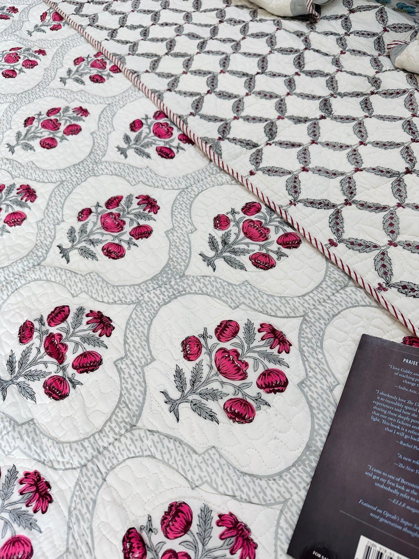 Juliana Red Quilted Reversible Bedcover