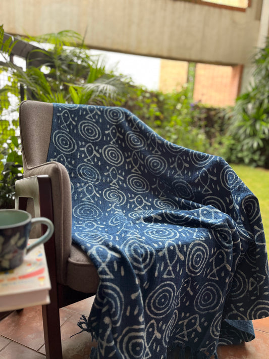 Indigo Oasis Sofa Throw