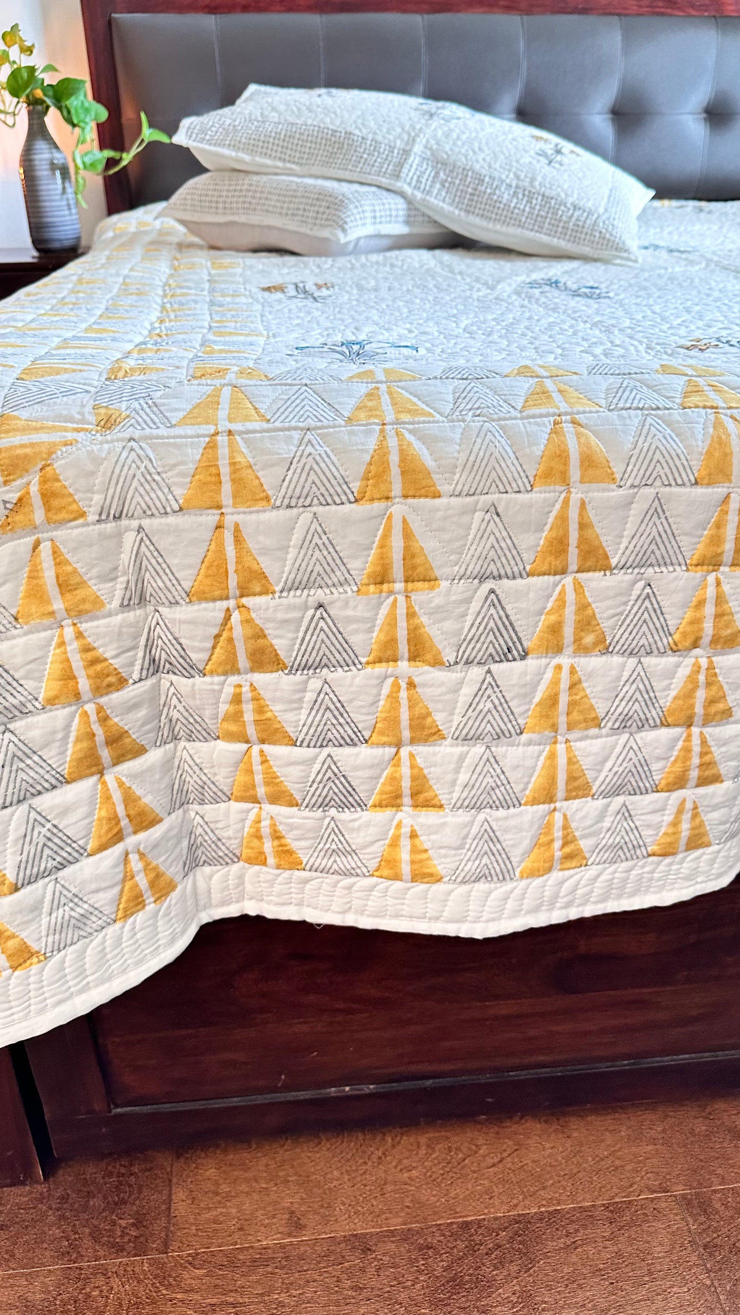 The Charming Yellow Quilted Bedcover