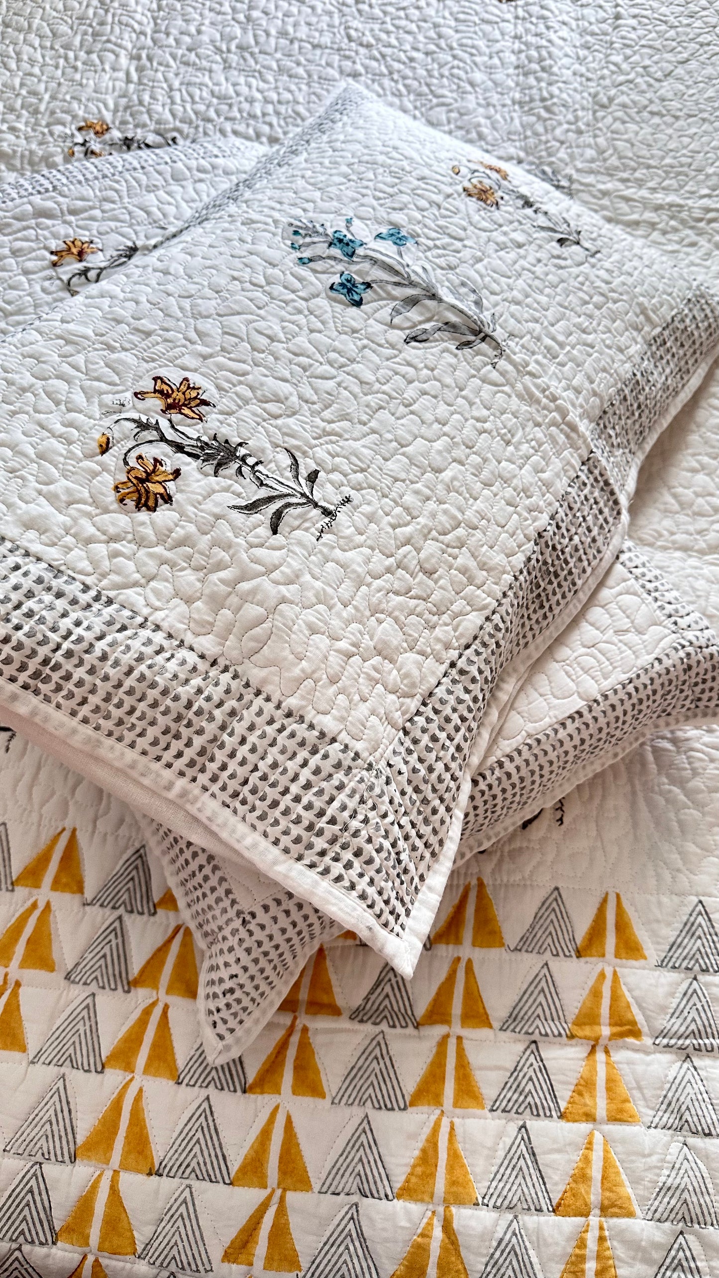 The Charming Yellow Quilted Bedcover