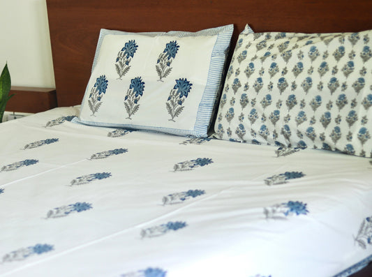 Blue Floral Bedsheet