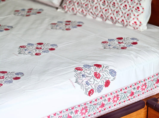 Red Floral Bedsheet