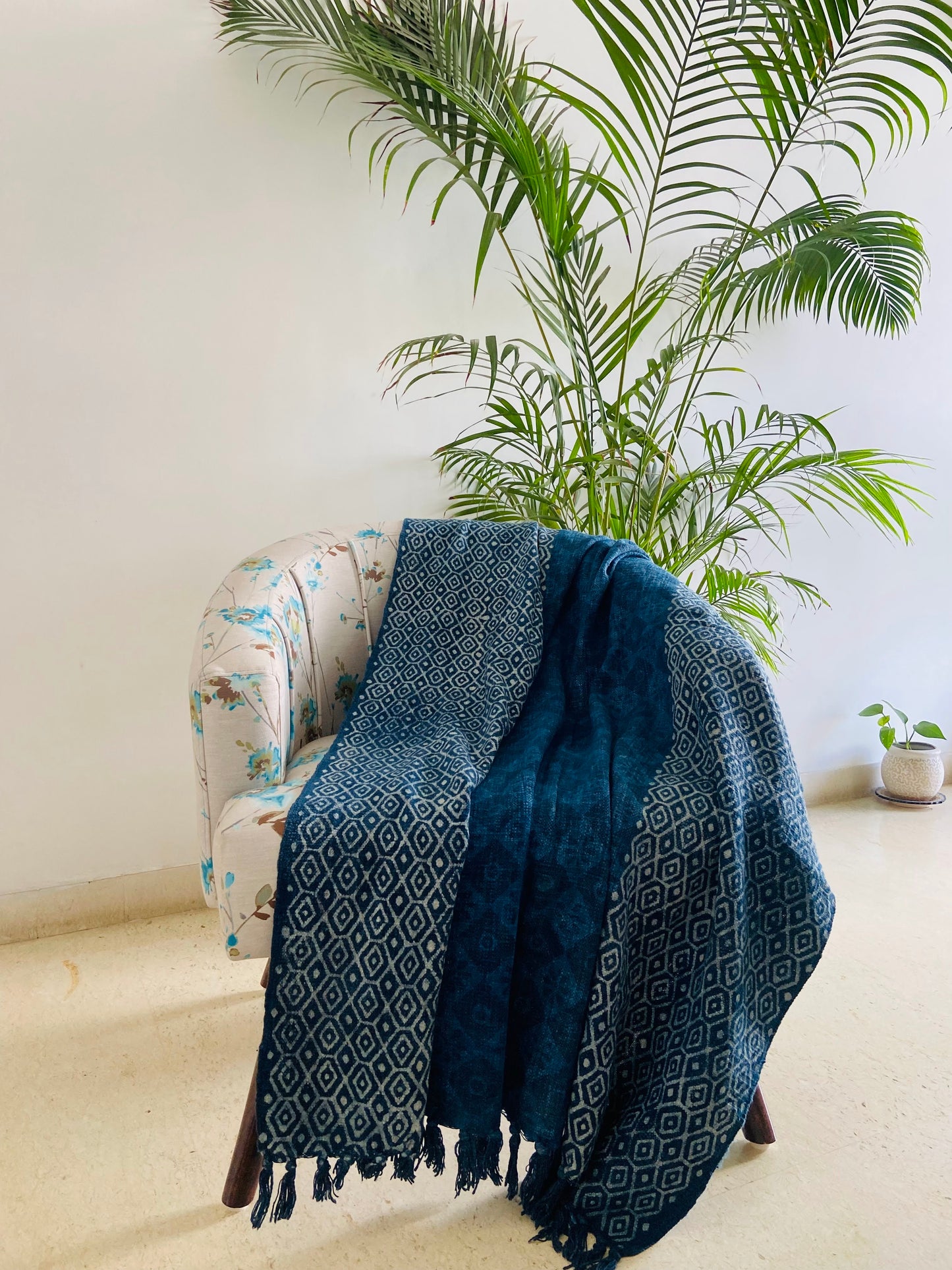 Indigo Wave Sofa Throw