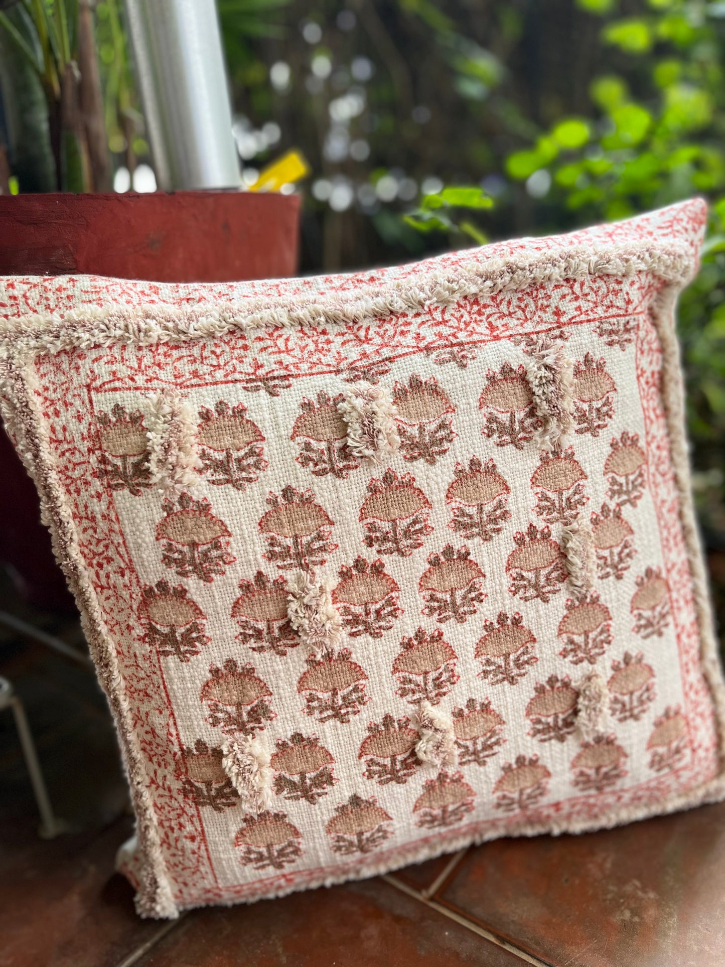 Whimsical Woven Cushion Cover